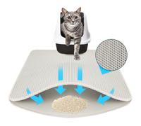 KARAT Tapis de litière pour chat - 61 x 38 cm - Tapis imperméable pour litière pour chat - Protège le sol de la litière pour chat - Tapis de litière pour chat (Charly) (gris)