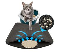 KARAT Tapis de litière pour chat - Charly - Tapis imperméable pour litière pour chat - Tapis pour chat protège le sol de la litière - Tapis de litière pour chat (Anthracite, 76 x 61 cm)