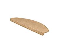 KARAT Tapis de Marche, Tapis d'escalier pour intérieur Kalkutta - Aspect sisal - Boucle Polaire, Antistatique, antidérapant - avec Bande adhésive (Nature Demi-Lune 23,5 x 65 cm)