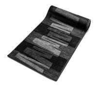 KARAT Tapis de Passage antibactérien Via Veneto Noir, Carpette de Couloir avec Dos en Latex antidérapant, Protection antisalissure pour Le Sol de Cuisine Chambre Salon, Doux aux Pieds Nus (80x500 cm)