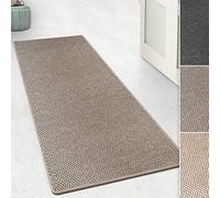 KARAT Tapis de Passage Kalkutta - Aspect sisal - Tapis de séjour antidérapant - Tapis Couloir Antistatique - Taupe, 80 x 250 cm