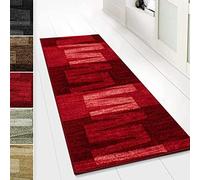 KARAT Tapis de Passage pour Usage intensif - Via Veneto - Tapis de Course antidérapant - Tapis Anti-Allergique pour Cuisine Couloir Salon Bureau - Rouge, 80 x 600 cm