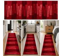KARAT Tapis de Passage Via Veneto - Anti-Allergique et Antidérapant pour Usage Intensif - Cuisine, Couloir, Salon, Bureau - Rouge, 67 x 350 cm