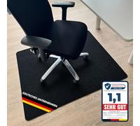 KARAT Tapis de protection du sol - 100 x 120 cm - Noir - Tapis de protection pour chaise de bureau en polyester - Protection du sol - Pour stratifié, parquet, sols durs (Viking)