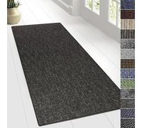 KARAT - Tapis de Salon - Moelleux bouclé - pour Les pièces à Vivre - Tapis de Chambre en Velour bouclés résistants et faciles à Entretenir - Alto, Anthracite, 67x200 cm