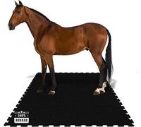 KARAT Tapis d'écurie Puzzle en caoutchouc Pontiac - Revêtement de sol Résistant -20°C à +80°C - Dalle étanche antidérapante pour chevaux vaches - Interverrouillage sur quatre côtés 122x182 cm, 17mm