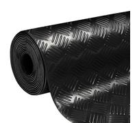 KARAT - Tapis en Caoutchouc antidérapant - Coureur en Caoutchouc - Tapis de Sol Aspect tôle ondulée - Revêtement de Sol résistant de -30°C à +69°C, 3 mm d'épaisseur Modèle Karo Motif carré 150x700 cm