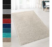 KARAT - Tapis Shaggy Prestige, Luxueux Moelleux Poils Longs, Idéal pour Salon Couloir Chambre à Coucher Chambre d'enfant, certifié Oeko-TEX Standard 100, Ultra-Doux Antidéparant, Crème 80x150 cm