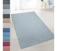 Karat Tapis sur Mesure London - Bords sans Frange grâce à la Modification - Boucle Durable et Facile à soigner Flor (Gris Clair - 100x200 cm)
