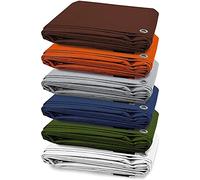 KARAT - Toile multiusage avec œillets - Bâche de Protection - Idéale pour Le Camping et Le Jardin, imperméable - 240 g/m², Vert, 8 x 14 m