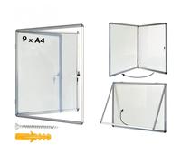 KARAT - Vitrine d'affichage - Enseignes murales en verre acrylique - Panneau magnétique - Tableaux d'affichage -Cadres d'affichage avec serrure - Armoires d'affichage cadre en aluminium - format 9xA4