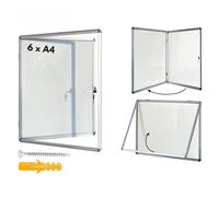 KARAT - Vitrine d'affichage - Enseignes murales en verre acrylique - Panneau magnétique - Tableaux d'affichage -Cadres d'affichage avec serrure - Armoires d'affichage cadre en aluminium - format 6xA4