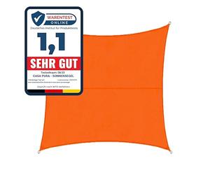 KARAT Voile d'ombrage en Polyester pour Jardin Balcon - Voile de Protection Solaire 160 g/m² Respirante & imperméable - L’Ombre idéale pour Votre terrasse patios (Respirant 3x3m, Orange)