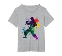 Karaté BGechenk T-Shirt, Femme Grandes Tailles, Gris Chiné, 2X