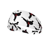 Karaté Boy Vector Ceinture de sport extensible imprimée couleur changeante compatible avec casque pour randonnée, cyclisme, course à pied, entraînement