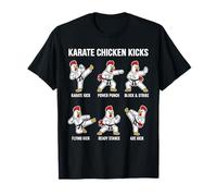 Karaté Chicken Kicks Tableau de mouvements Amusant pour Les T-Shirt