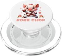 Karate Cute Pork Chop Funny Karate Pun Pig Martial Arts PopSockets PopGrip pour MagSafe