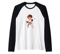Karaté Garçon Anime Taekwondo Combattant Arts Martiaux Enfants Manche Raglan