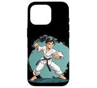 Karate Girl Comic Ceinture Noire d'autodéfense Coque pour iPhone 16 Pro