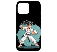 Karate Girl Comic Ceinture Noire d'autodéfense Coque pour iPhone 16 Pro Max