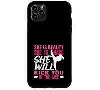 Karaté Girl Kick in The Face Beauty Grace Sayings Funny Coque pour iPhone 11 Pro Max