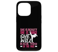 Karaté Girl Kick in The Face Beauty Grace Sayings Funny Coque pour iPhone 13 Pro