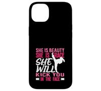 Karaté Girl Kick in The Face Beauty Grace Sayings Funny Coque pour iPhone 14 Plus