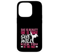 Karaté Girl Kick in The Face Beauty Grace Sayings Funny Coque pour iPhone 14 Pro