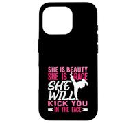 Karaté Girl Kick in The Face Beauty Grace Sayings Funny Coque pour iPhone 16 Pro