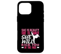 Karaté Girl Kick in The Face Beauty Grace Sayings Funny Coque pour iPhone 16 Pro Max