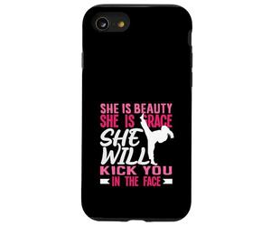 Karaté Girl Kick in The Face Beauty Grace Sayings Funny Coque pour iPhone SE (2020) / 7/8