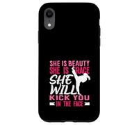 Karaté Girl Kick in The Face Beauty Grace Sayings Funny Coque pour iPhone XR
