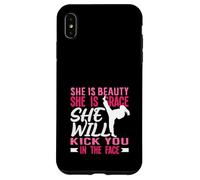 Karaté Girl Kick in The Face Beauty Grace Sayings Funny Coque pour iPhone XS Max