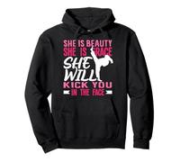 Karaté Girl Kick in The Face Beauty Grace Sayings Funny Sweat à Capuche
