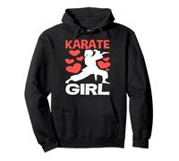 Karaté Girl Love Martial Arts Fighter Red Hearts Training Sweat à Capuche
