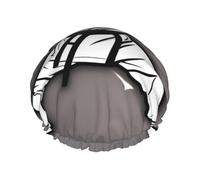Karate-Highkick-Icon Bonnet de douche réutilisable pour femme avec élastique double couche pour bain de cheveux longs