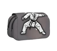 Karate-Highkick-Icon Print Trousse à crayons portable pour cosmétiques, produits de toilette, multi-usages, grande capacité, usage quotidien