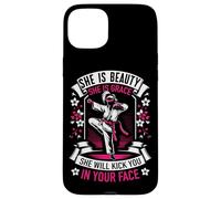 Karaté She is Beauty She is Grace Kick Your Face Coque pour iPhone 15 Plus