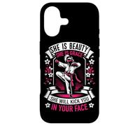 Karaté She is Beauty She is Grace Kick Your Face Coque pour iPhone 17