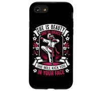 Karaté She is Beauty She is Grace Kick Your Face Coque pour iPhone SE (2020) / 7/8