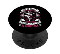 Karaté She is Beauty She is Grace Kick Your Face PopSockets PopGrip Adhésif