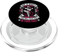 Karaté She is Beauty She is Grace Kick Your Face PopSockets PopGrip pour MagSafe