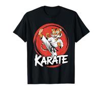 Karaté Tiger Ceinture Noire Amusante pour Amateurs d'arts Martiaux Japonais T-Shirt