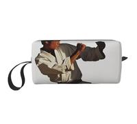 Karaté Trousse de maquillage imprimée pour homme avec poignée, légère et portable pour voyage, salle de sport et utilisation quotidienne - Cadeau pour femmes et filles, blanc, Taille unique, Trousse