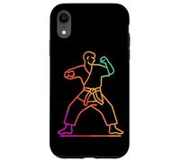 Karateka Drawing Retro Style Black Belt Coque pour iPhone XR