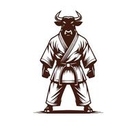 karatéka oxstands en position de combat prêt Stickers lettrage 50.4x73.6cm Fourni avec un kit de film de transfert Café