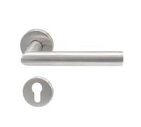 KARATINTL Poignées de porte noires avec rosaces carrées BB, poignées de porte intérieures noires, ensemble de poignées de porte en acier inoxydable, noir mat pour portes de chambre Norme DIN (cylindre