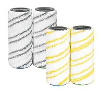 Karcher 2.055-007.0/2.055-006.0 Lot de 4 rouleaux de rechange pour Karcher FC7 FC5 FC3 FC3D EWM2 (jaune + gris)