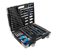 Karcher Coffret cliquet, 157 pièces, 1/4" + 3/8" + 1/2", Bleu, Cr-V | Coffret douille avec bougies d'allumage liquet en coffret pratique | Cliquet durable et résistant
