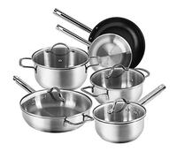 Karcher Jovita Lot de 10 casseroles en acier inoxydable avec couvercles en verre/poêle/casserole à induction